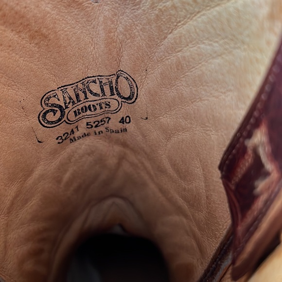 Sancho Leather Western Boots Size 40 - Picture 5 of 8